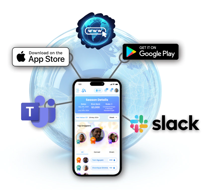 Gamified performance app for teams with leaderboard and rewards