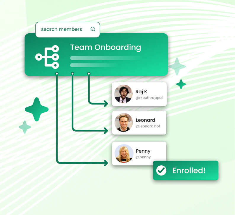 A diagram of a team onboarding system