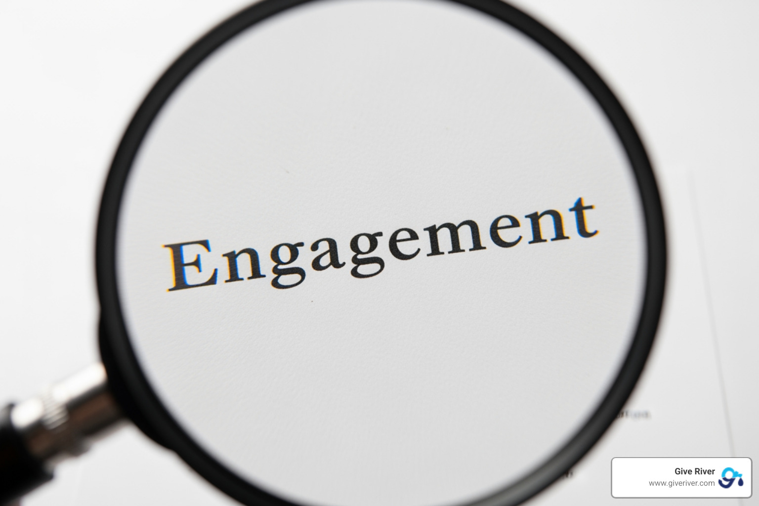 magnifying glass over the word "Engagement" - employee engagement survey