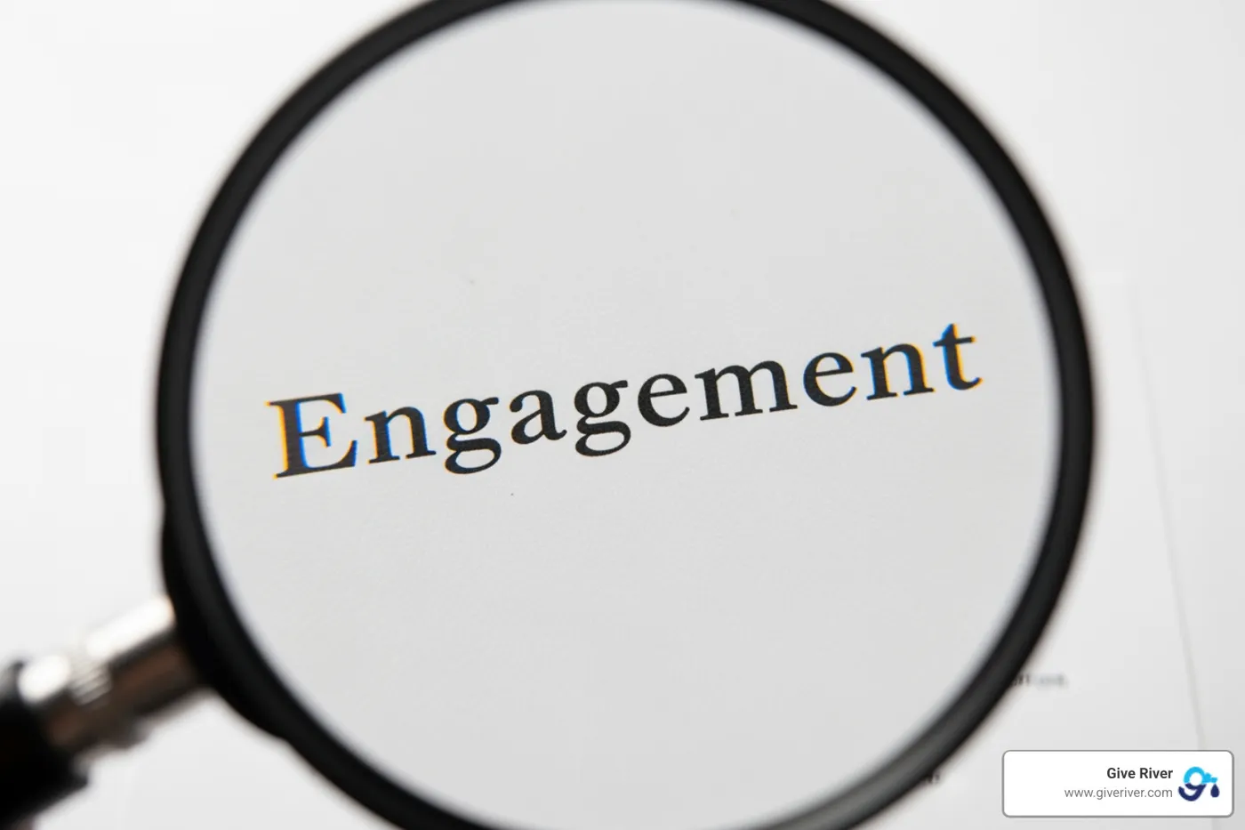 magnifying glass over the word "Engagement" - employee engagement survey