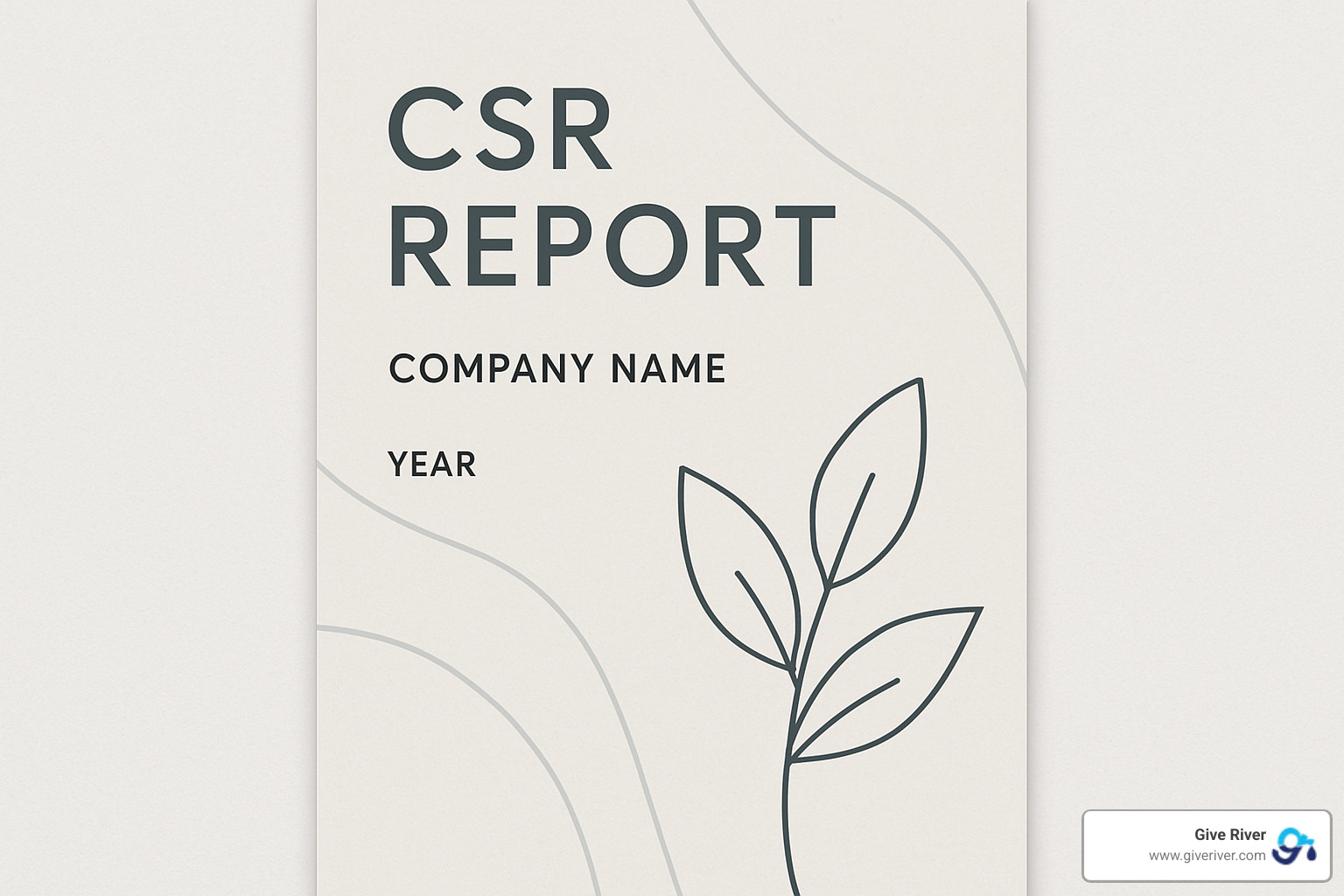 CSR report cover page with clean, modern design - what is corporate social responsibility reporting