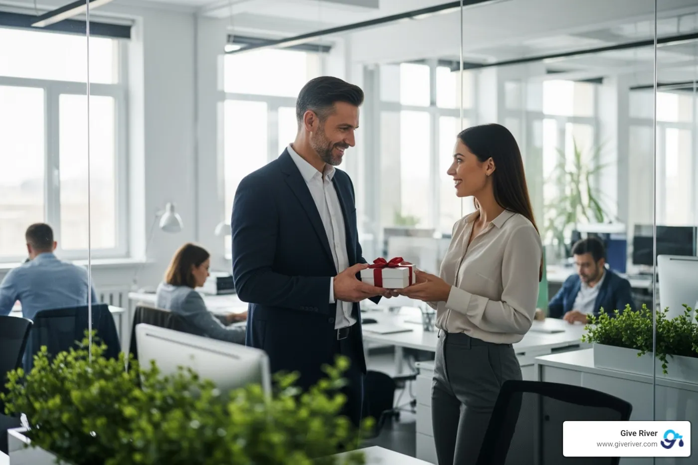 manager giving personalized reward - modern employee recognition program
