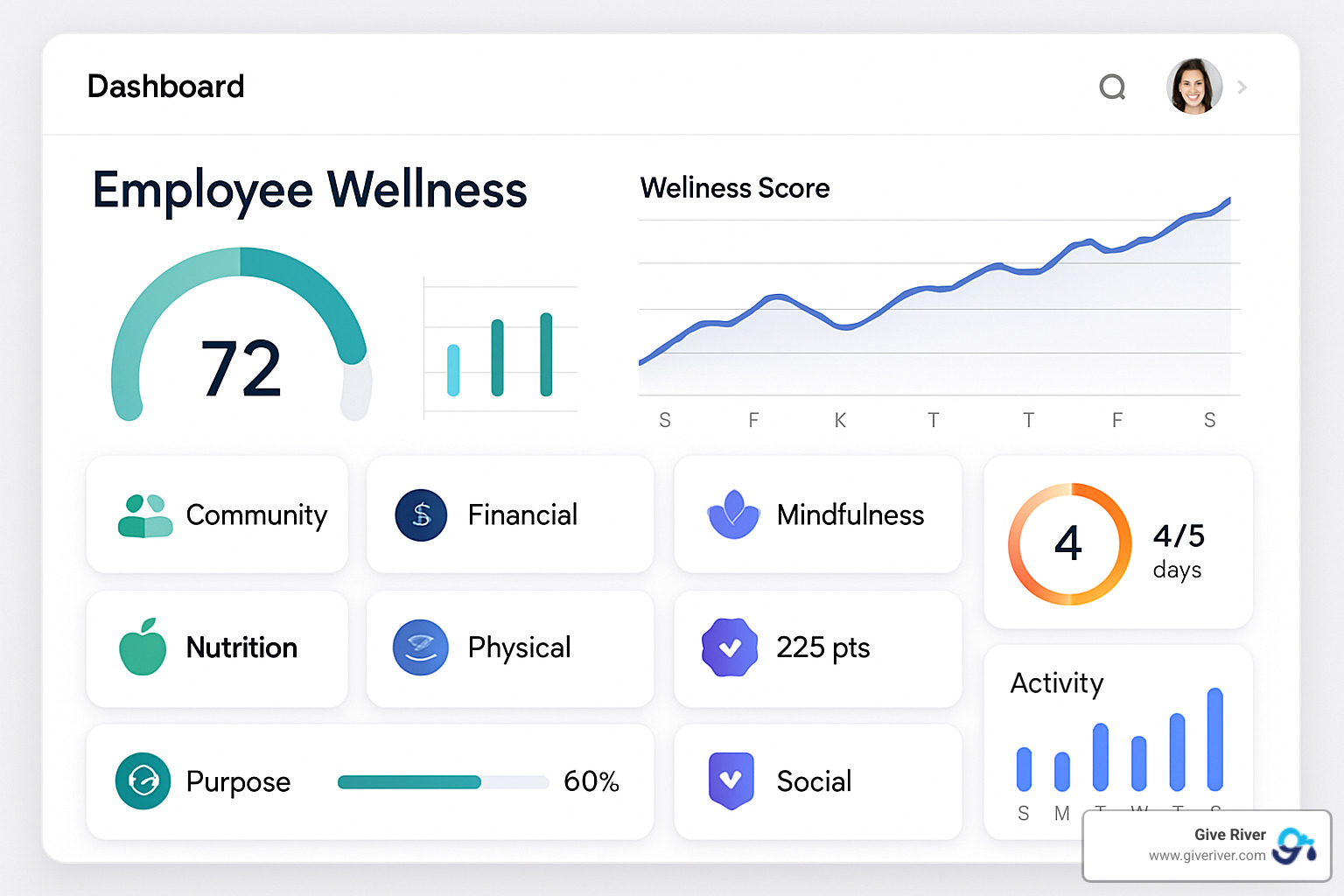 Steer Wellbeing dashboard interface - employee wellness platform solutions