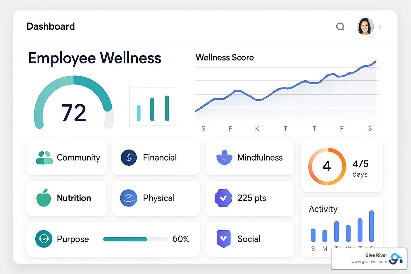 Steer Wellbeing dashboard interface - employee wellness platform solutions