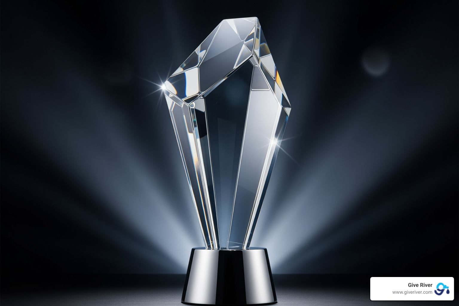 crystal innovation award trophy - workplace recognition awards