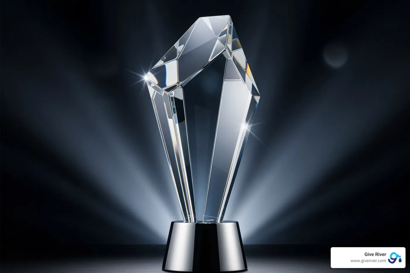 crystal innovation award trophy - workplace recognition awards