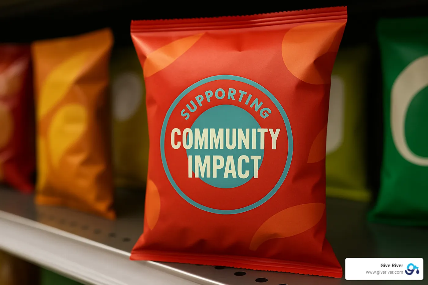 Product packaging with cause-related badge showing social impact - advantages of corporate social responsibility