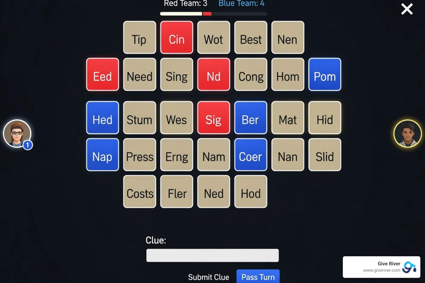 Codenames Online board - free online group games for work