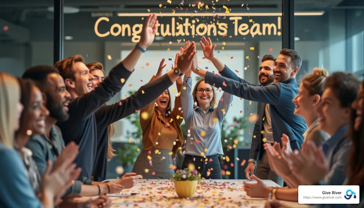 team celebrating success - boosting team spirit