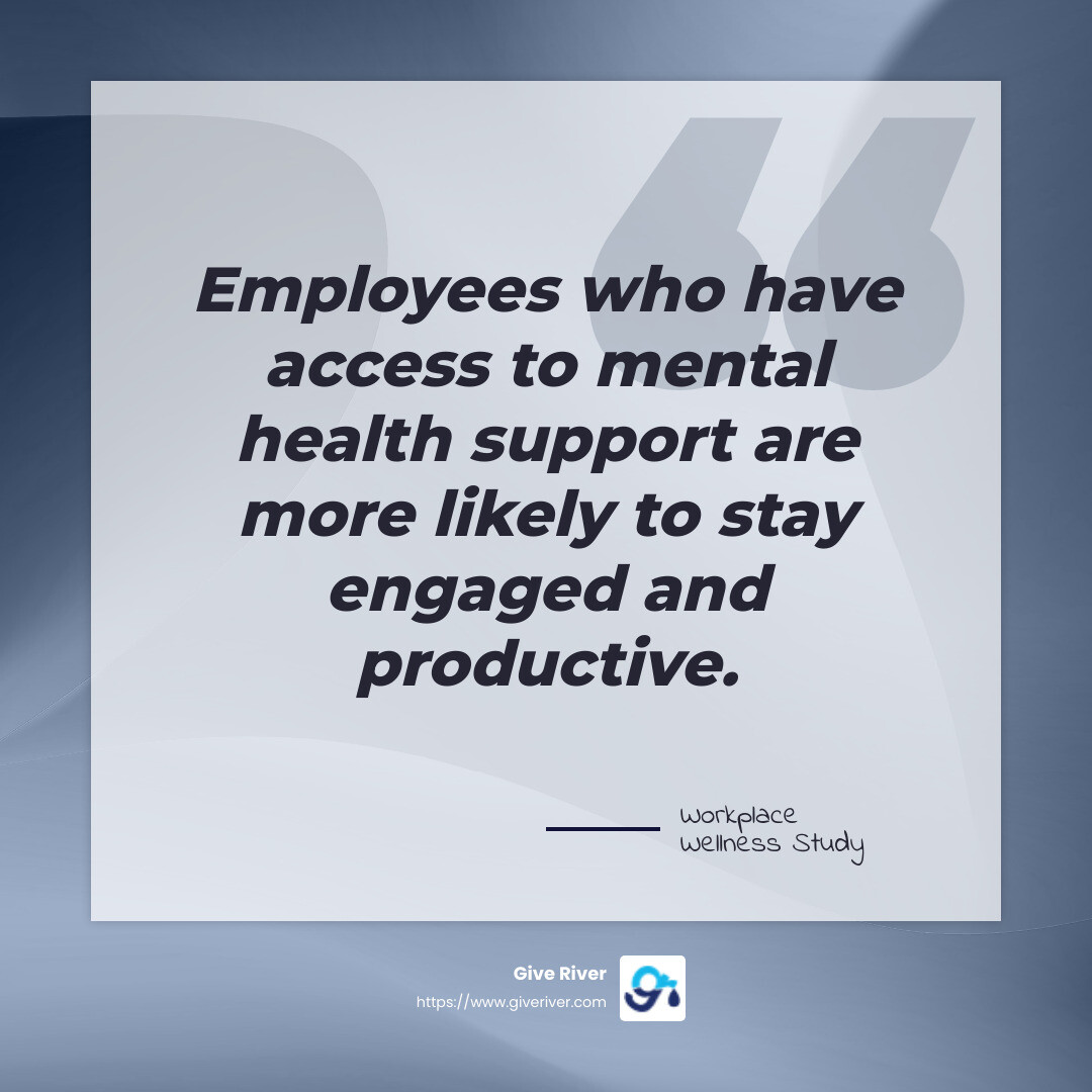 Mental health support is crucial for employee engagement - workplace health and wellness programs infographic simple-quote-gray