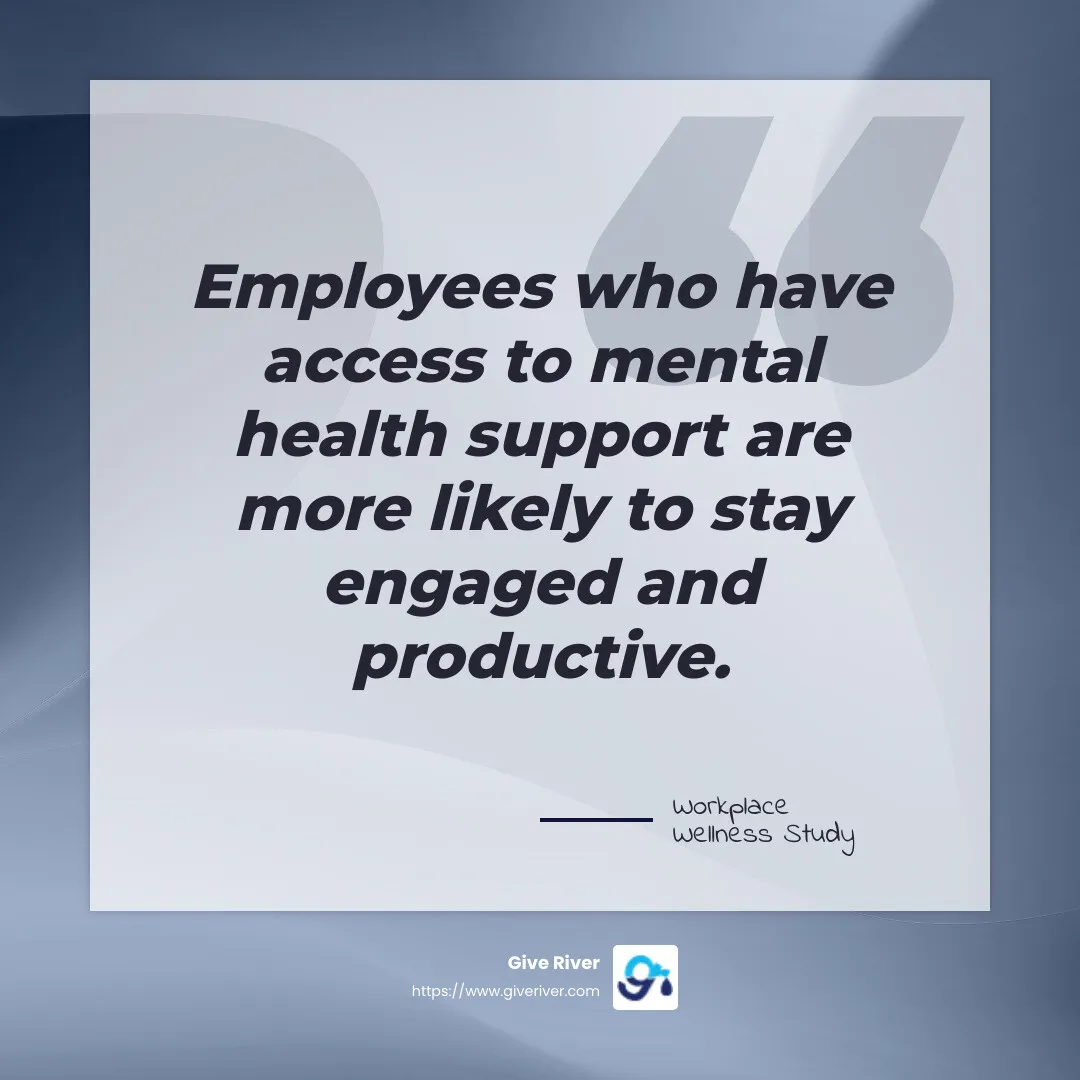 Mental health support is crucial for employee engagement - workplace health and wellness programs infographic simple-quote-gray