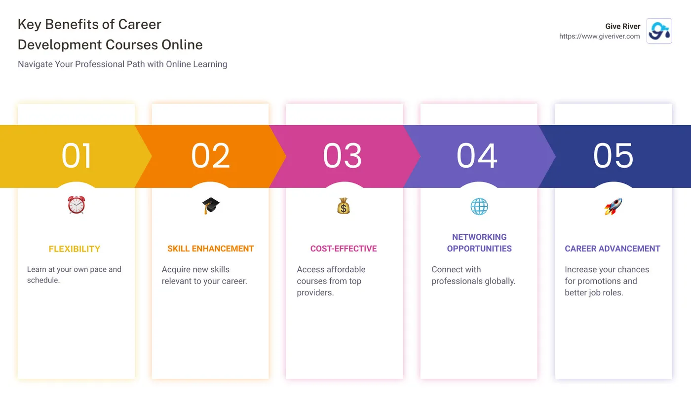 Career Development Courses Online Infographic - career development courses online infographic pillar-5-steps