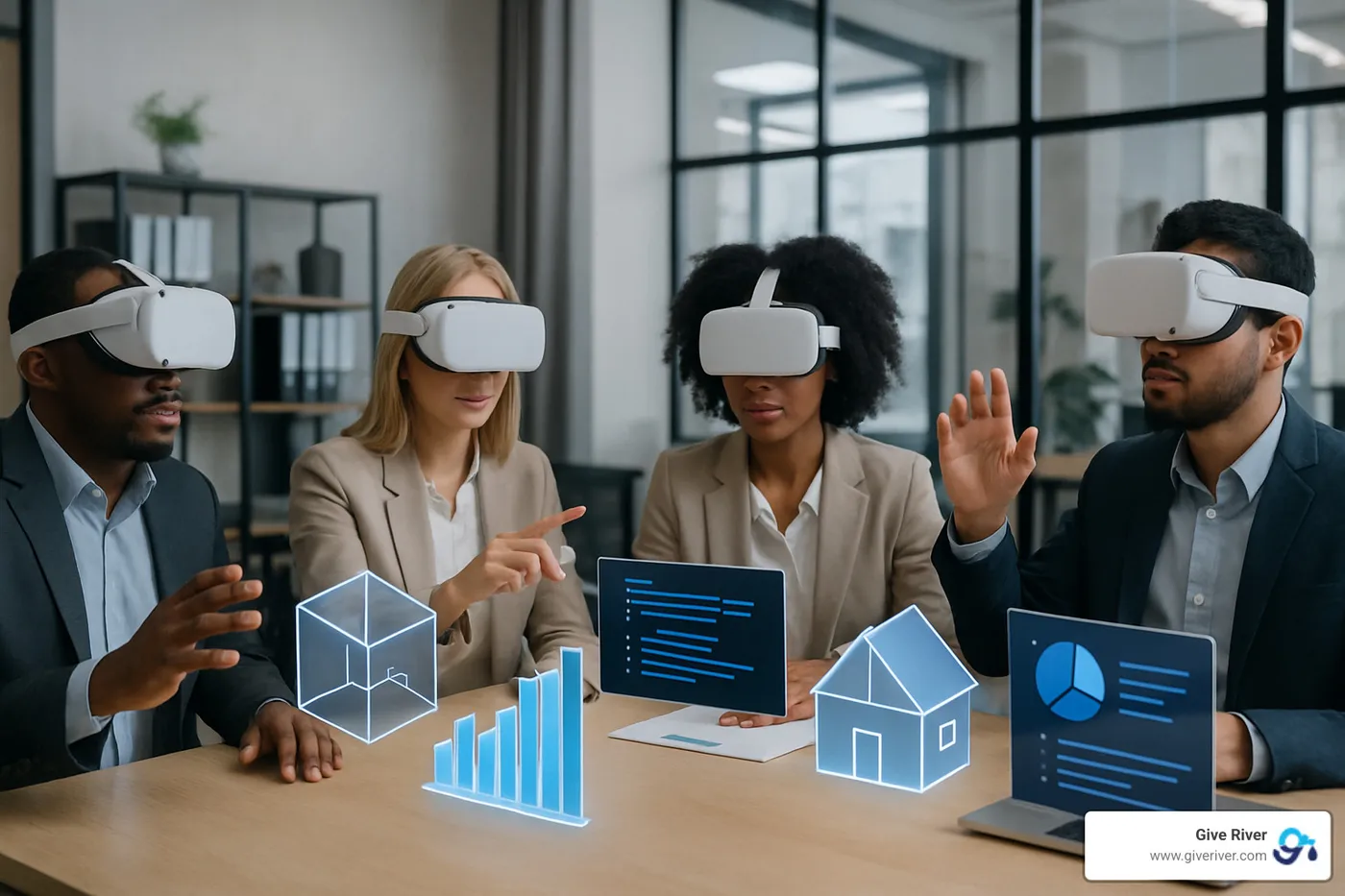 VR collaboration workspace demonstration - hybrid workplace solutions