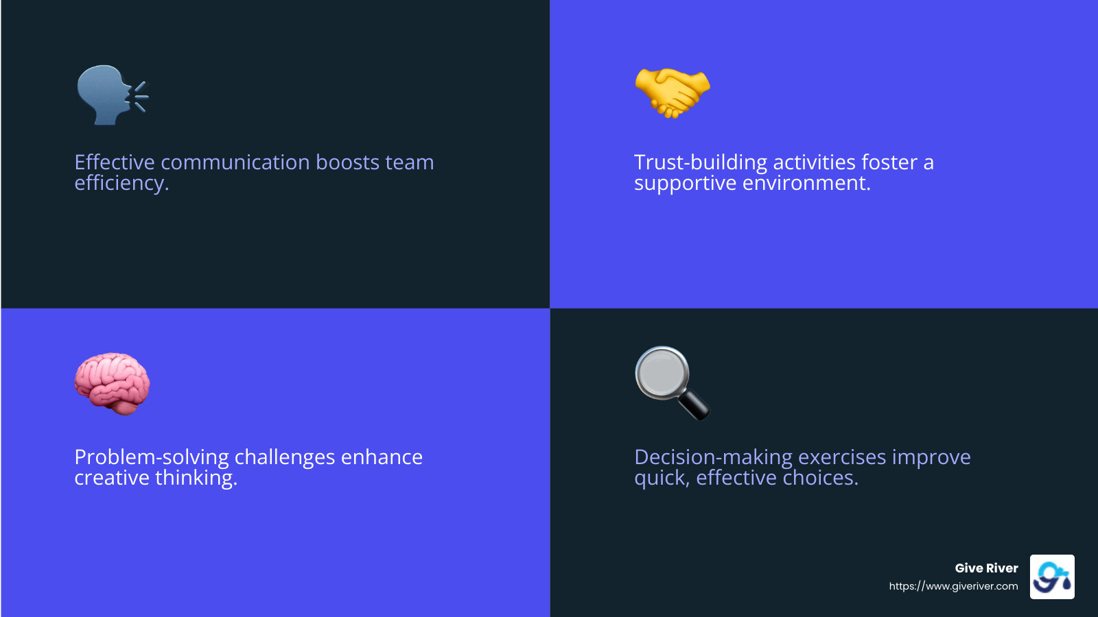 Importance of Team Building Exercises - team building exercises workplace infographic 4_facts_emoji_blue