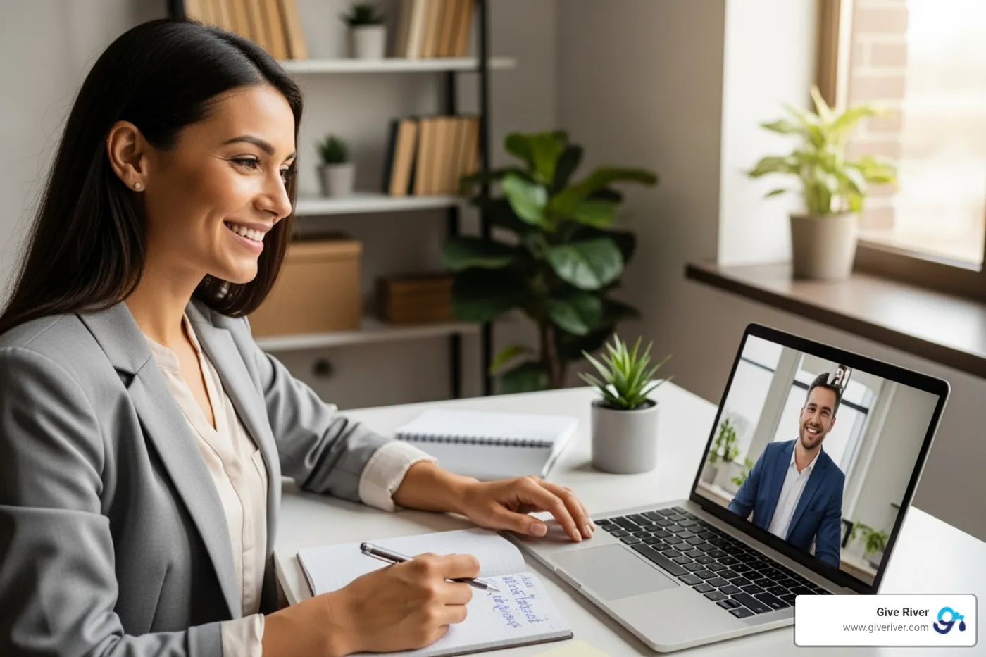 manager conducting positive one-on-one video call - building trust in a virtual team