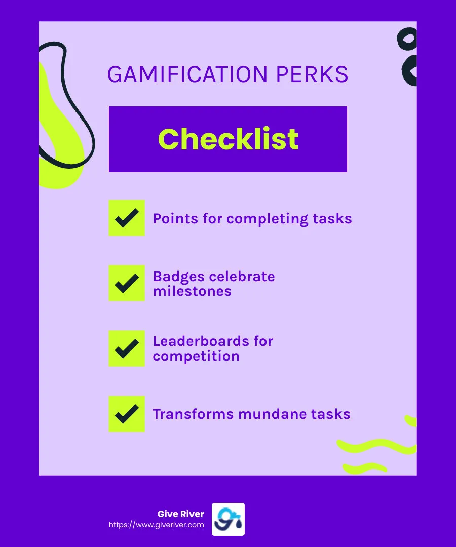 Gamification boosts employee engagement - gamification in the workplace infographic checklist-fun-neon