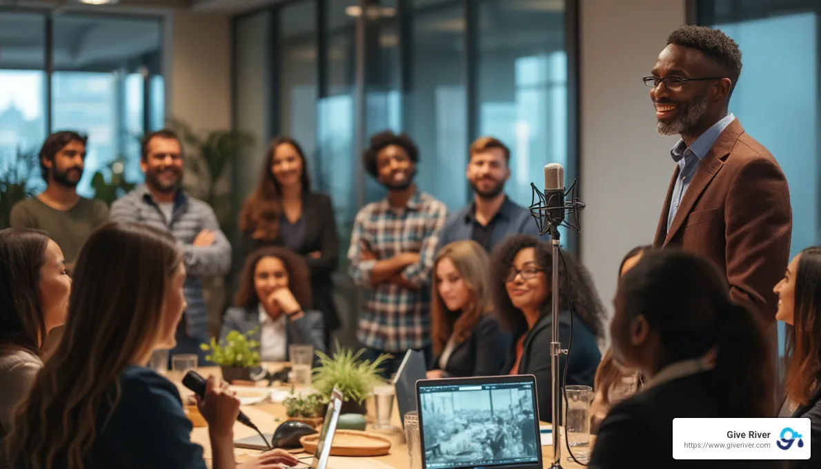 open-mic team meeting - boosting team spirit