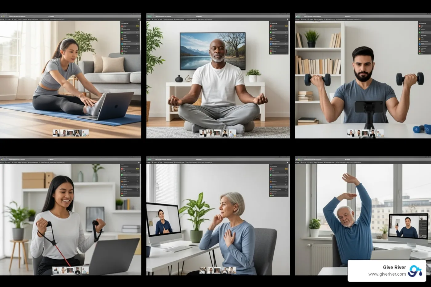 Employees engaged in a virtual team wellness challenge - hipaa-compliant wellness tracking platforms