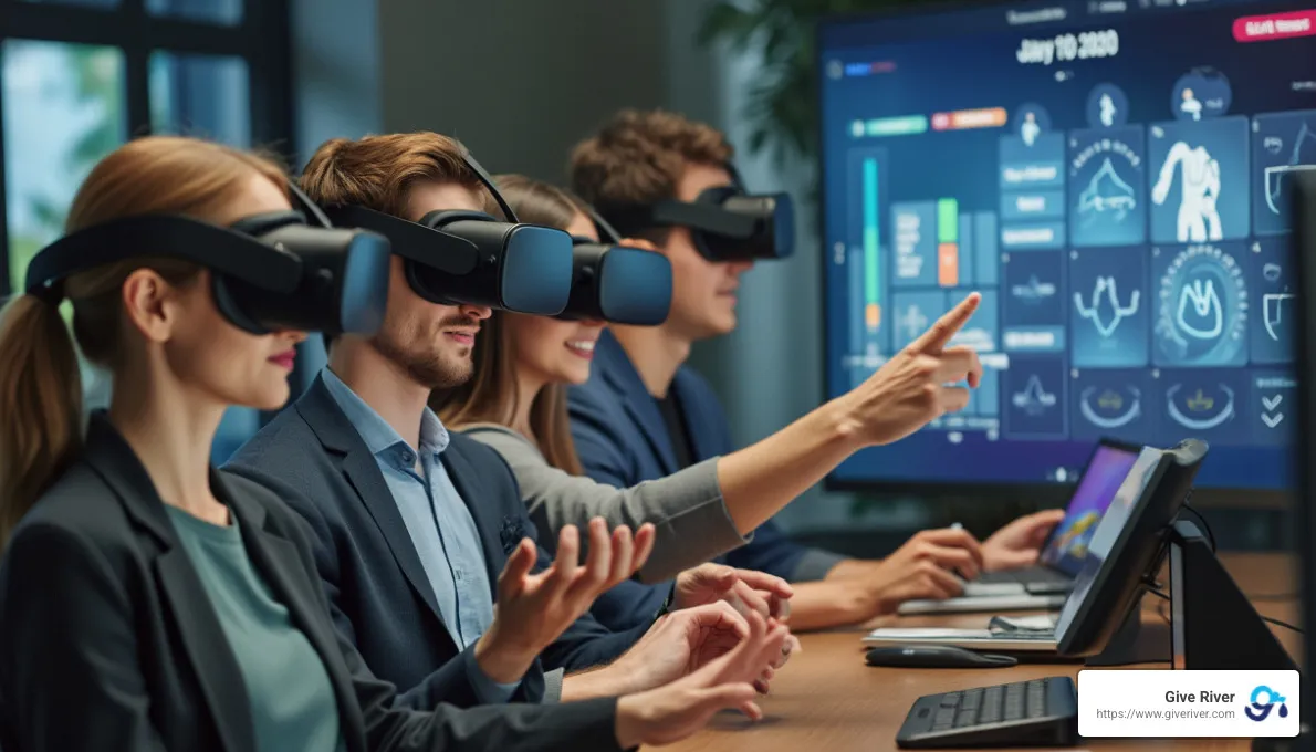 VR training scenario with gamification elements - benefits of gamification in the workplace