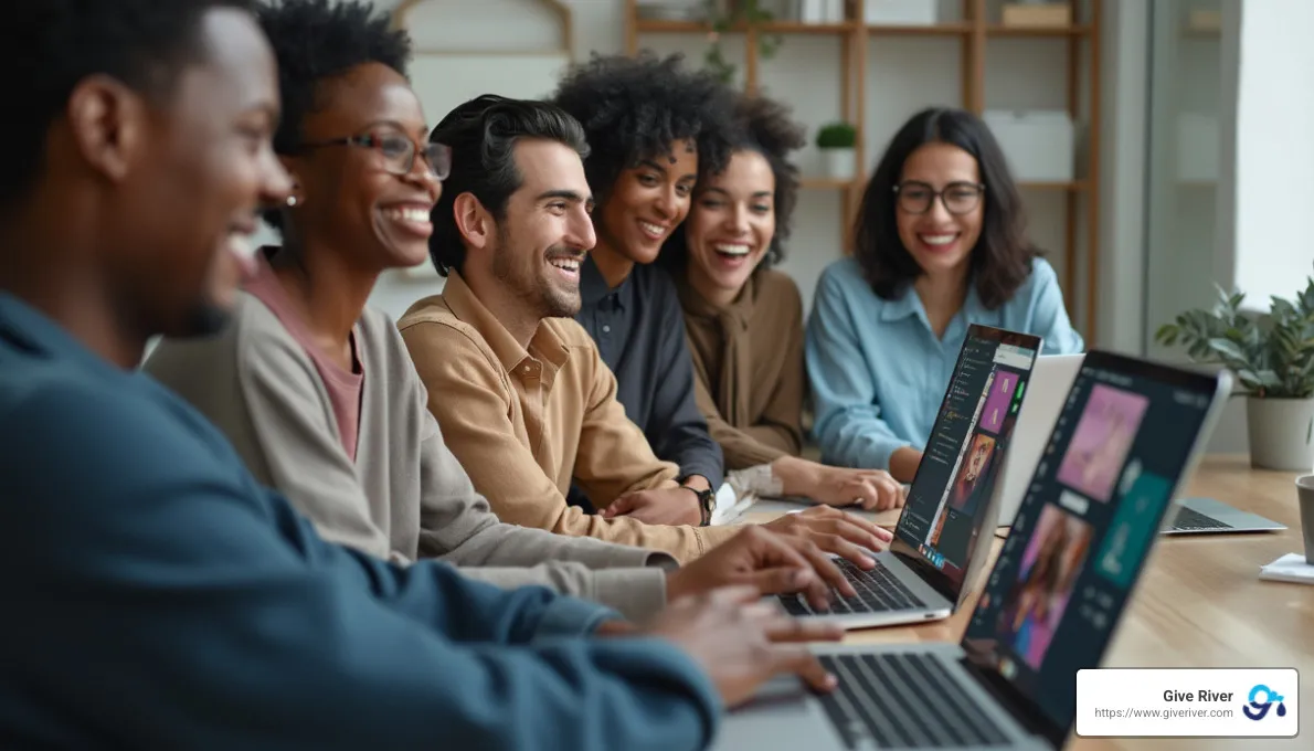 Team members bonding over a virtual game - fun activities for online meetings