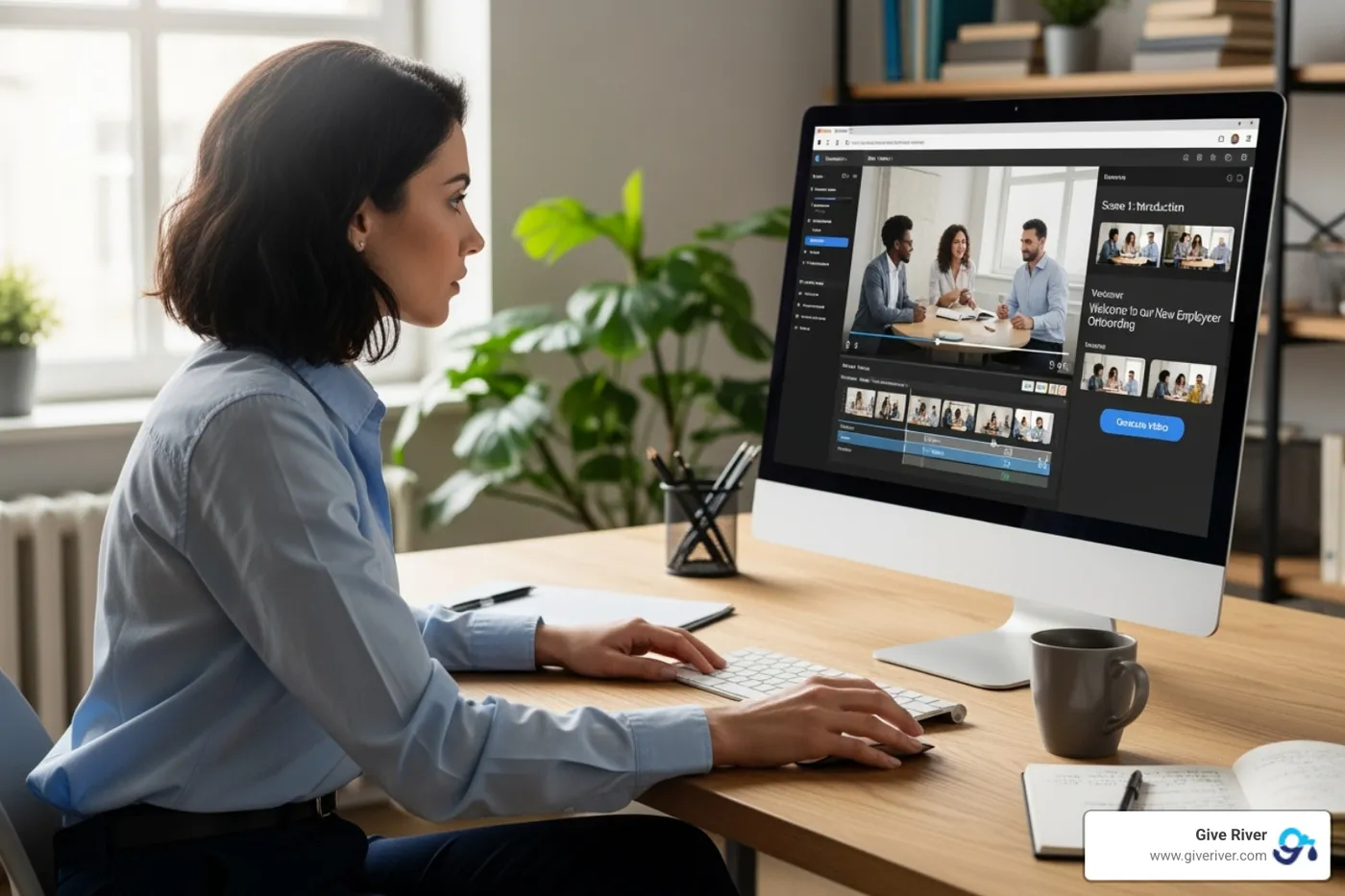 user interacting with an AI video generation tool - ai tools for learning and development teams 2024