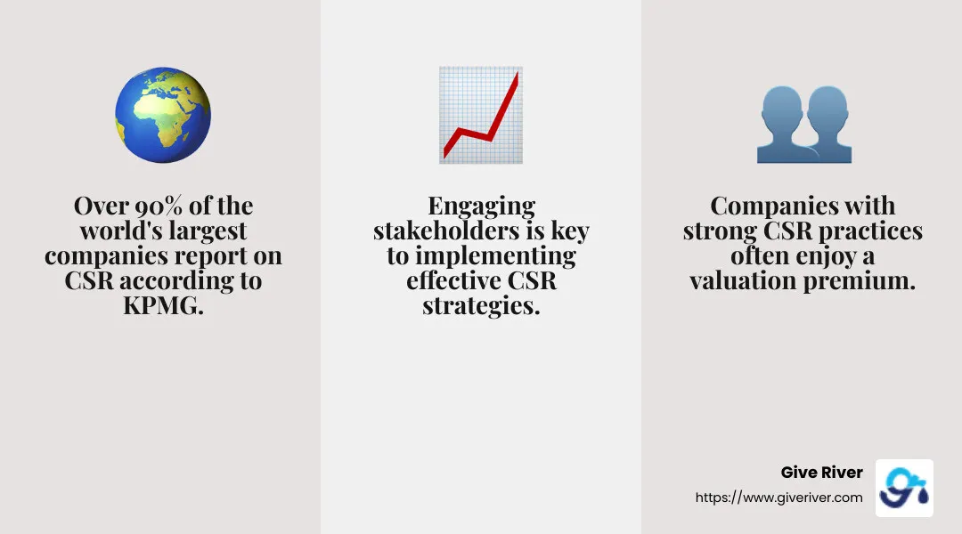 The impact of CSR on business success and societal well-being - csr definition infographic 3_facts_emoji_grey
