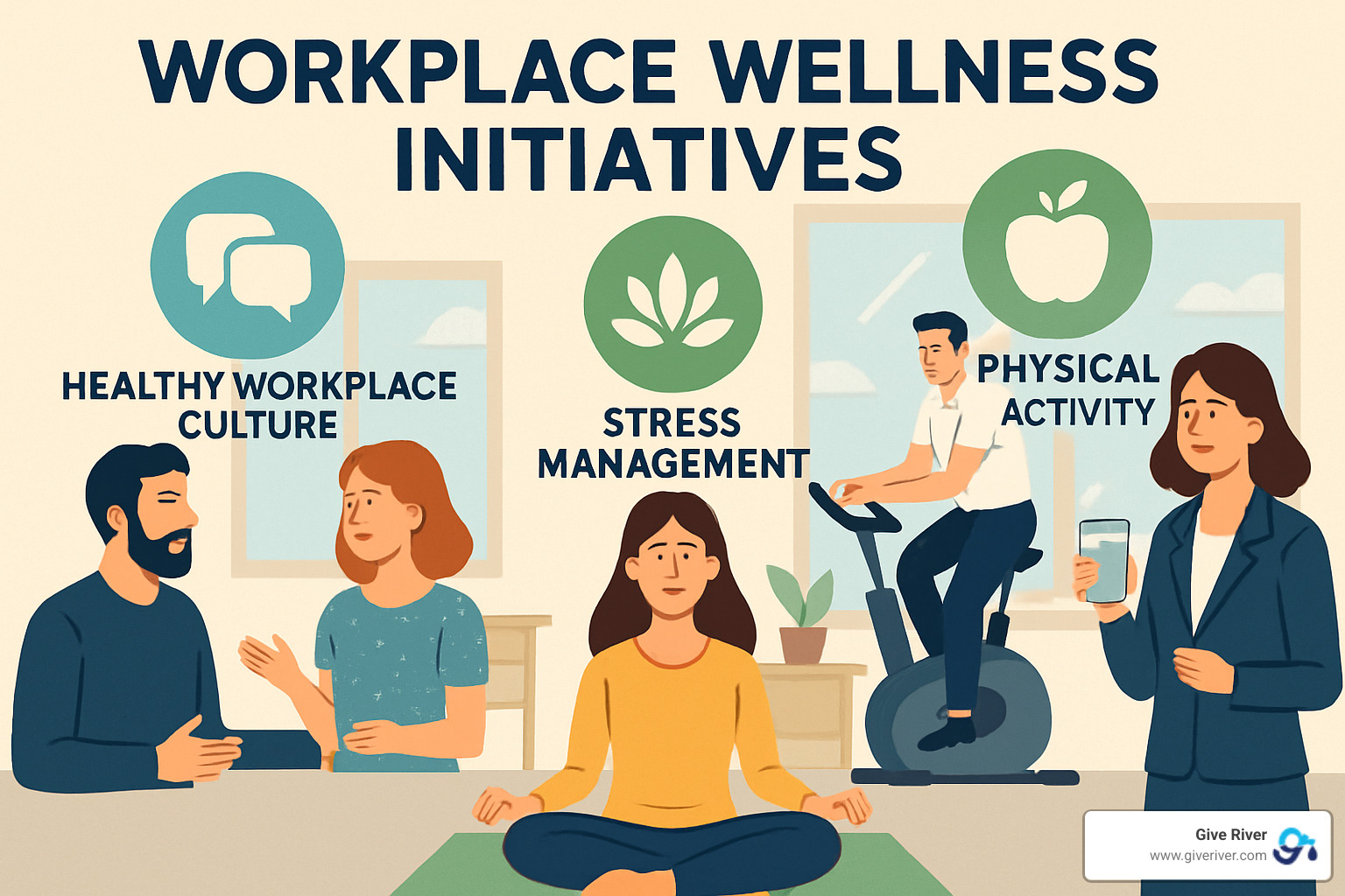 Employee using wellness app on mobile device - workplace wellness initiatives