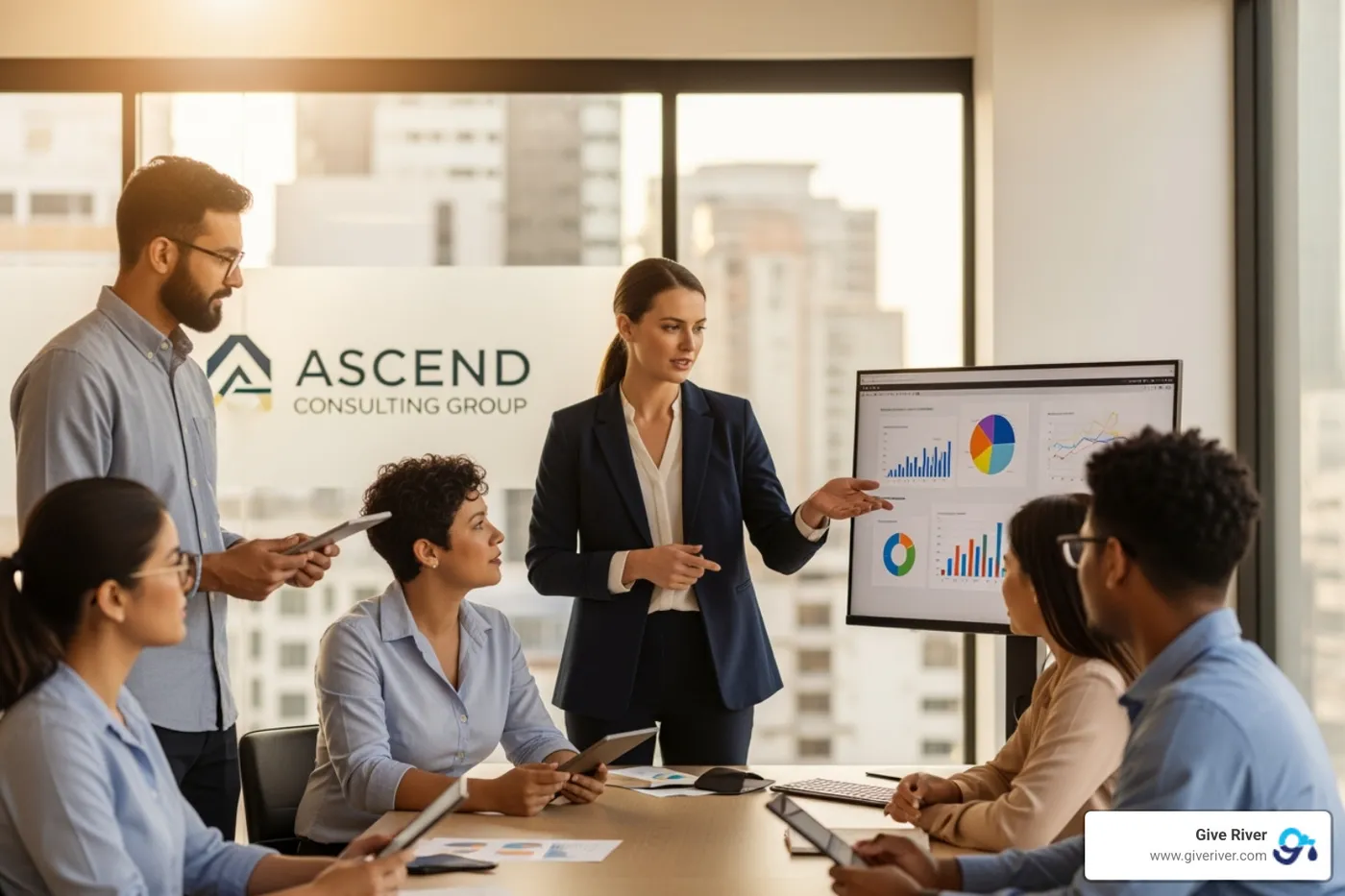 Employee recognition platform on a phone and desktop - employee engagement consulting firms