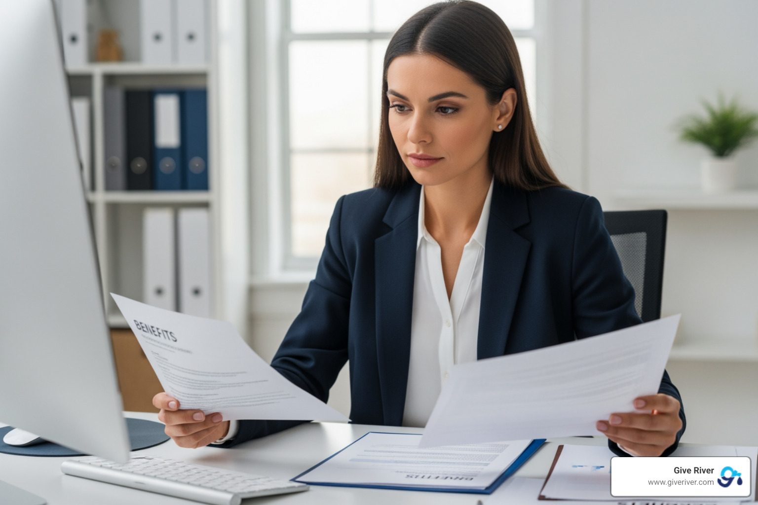 HR Professional reviewing benefits package - total rewards