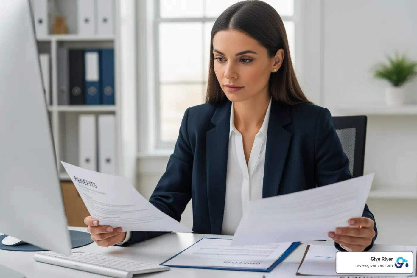 HR Professional reviewing benefits package - total rewards