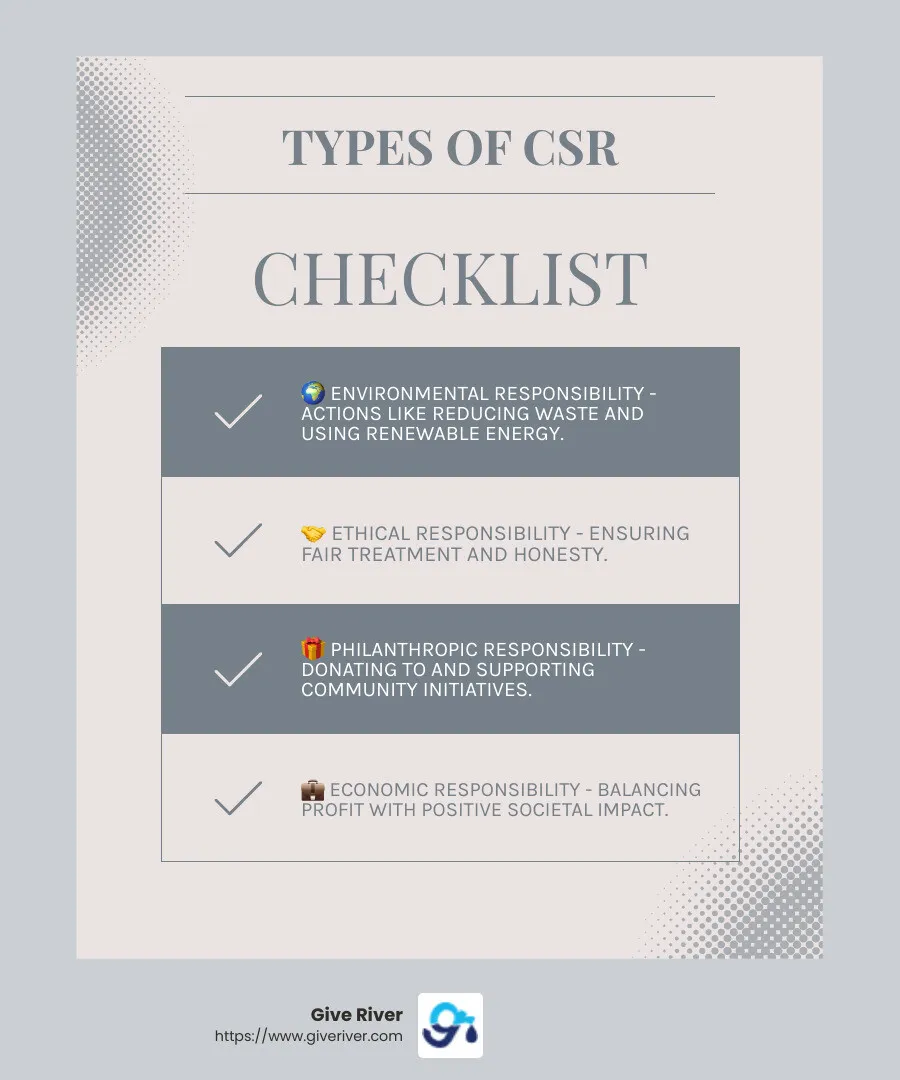 CSR Types Infographic - what is csr infographic checklist-light-blue-grey