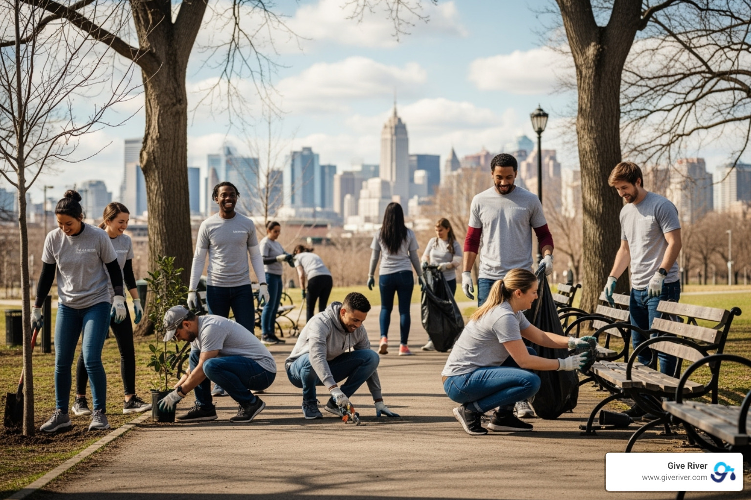 employees participating in a company-sponsored volunteer day - csr and esg initiatives