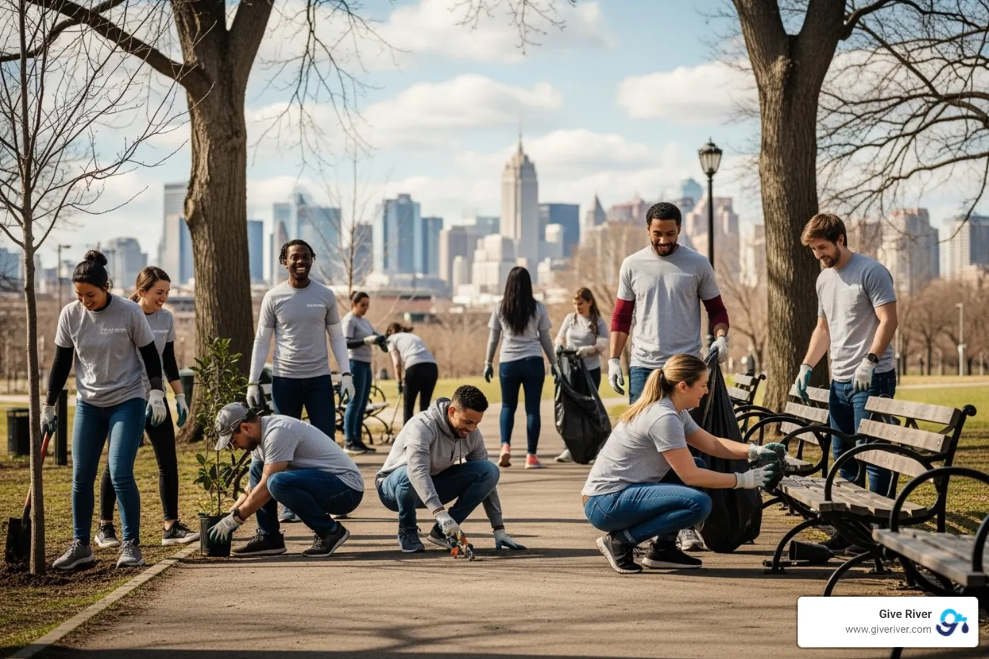 employees participating in a company-sponsored volunteer day - csr and esg initiatives