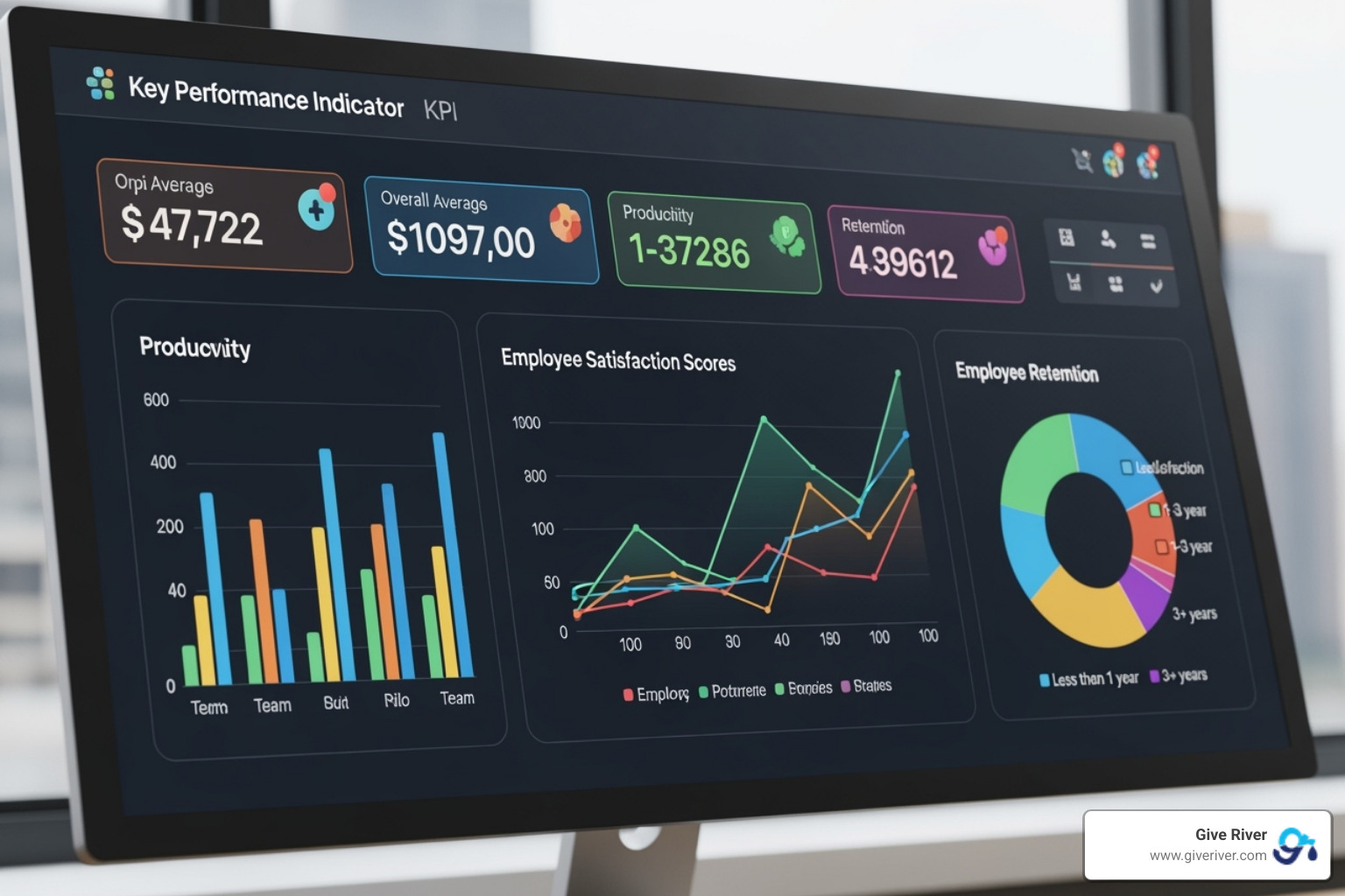 dashboard showing employee engagement metrics - free online group games for work
