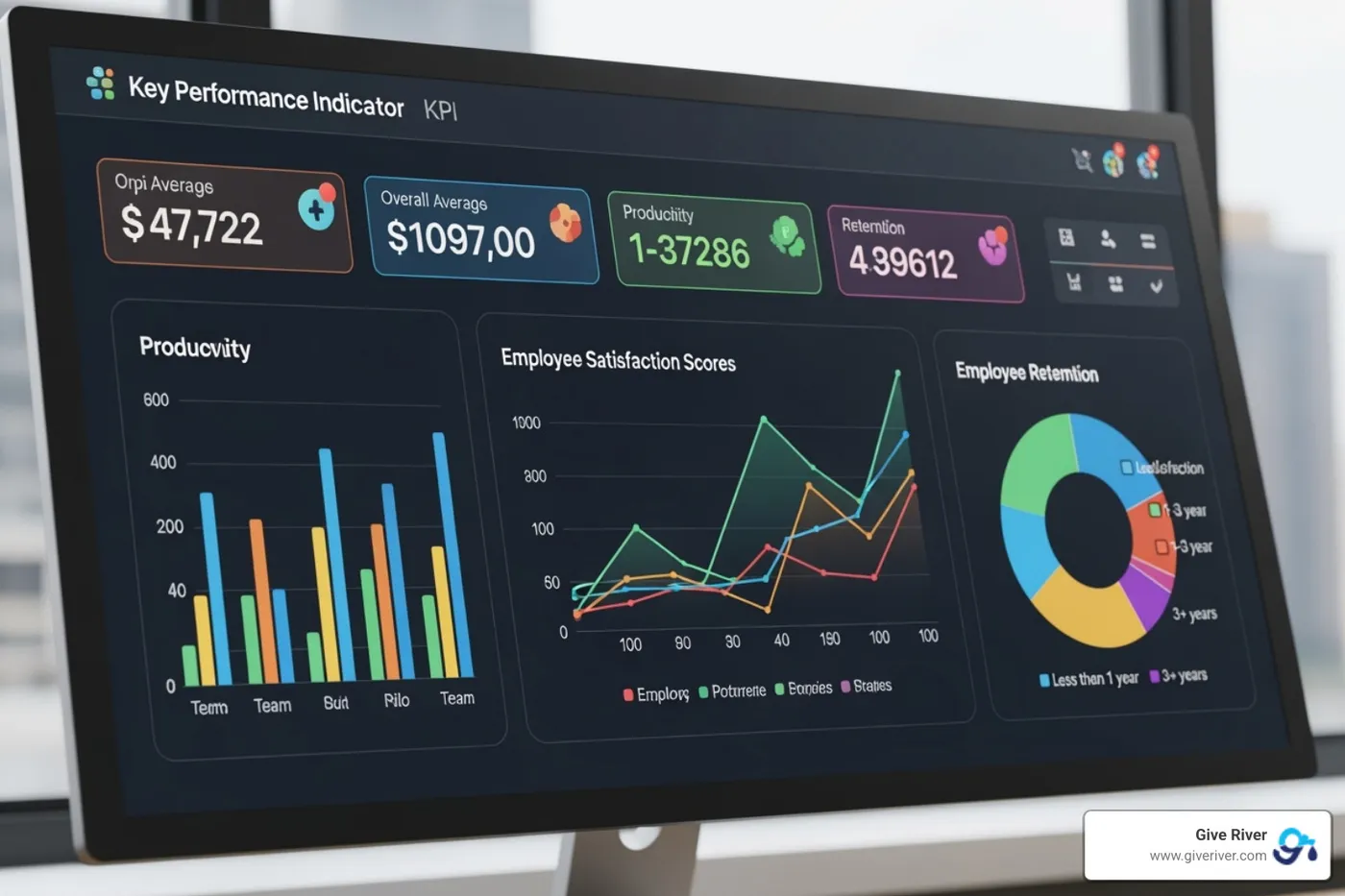 dashboard showing employee engagement metrics - free online group games for work