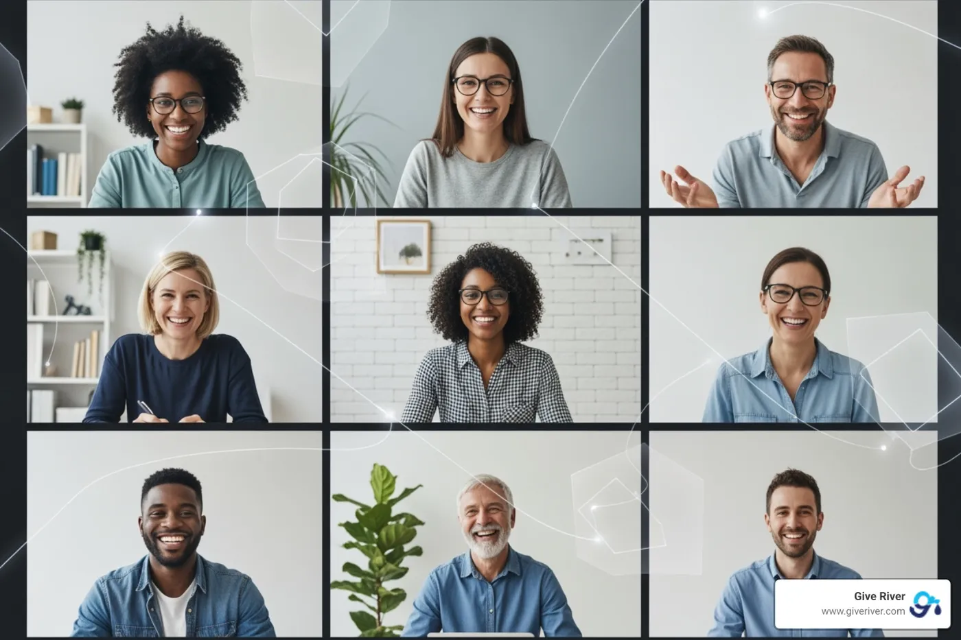 Connected team members in a virtual meeting - remote team recognition