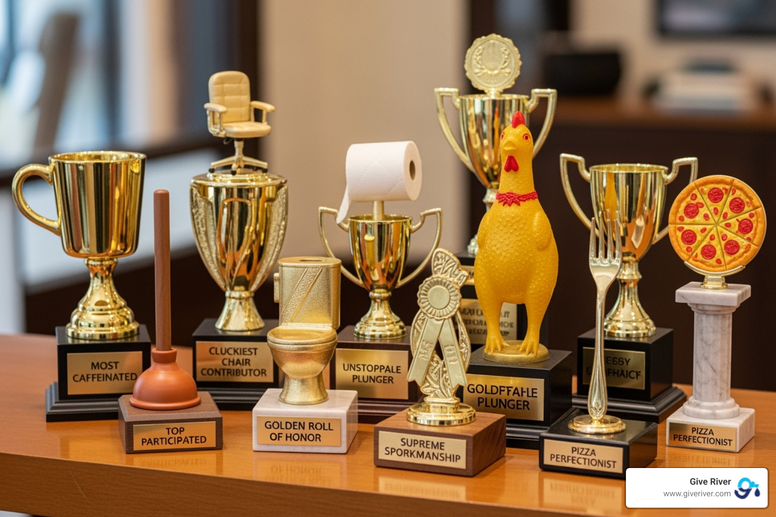 creative and funny trophies - funny work awards