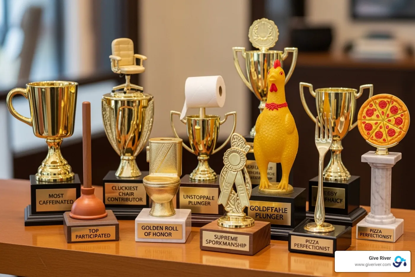 creative and funny trophies - funny work awards
