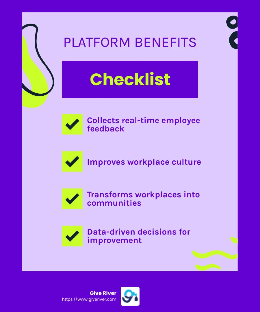 Boost Employee Engagement with Feedback Tools - employee satisfaction platform infographic checklist-fun-neon