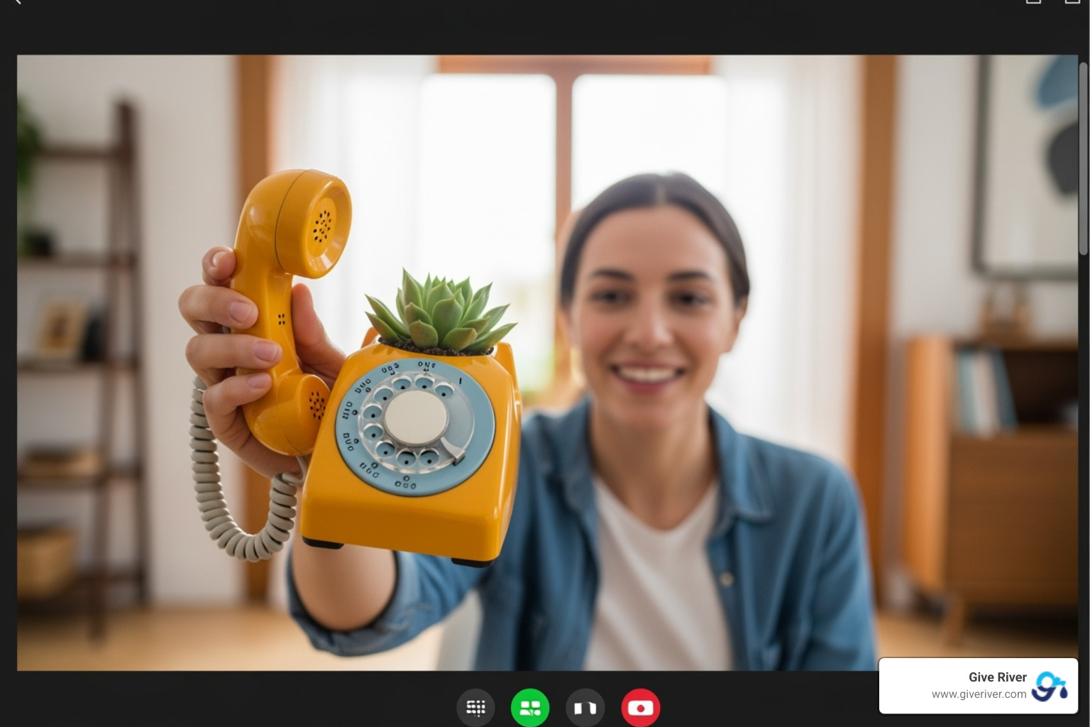 person holding up a quirky object for a virtual show and tell - team bonding games to play over zoom