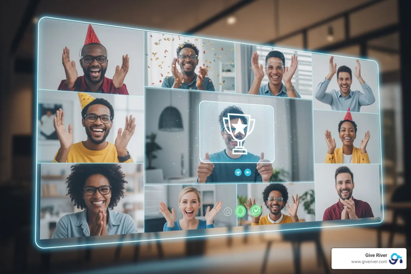 Employee unboxing care package - remote team recognition