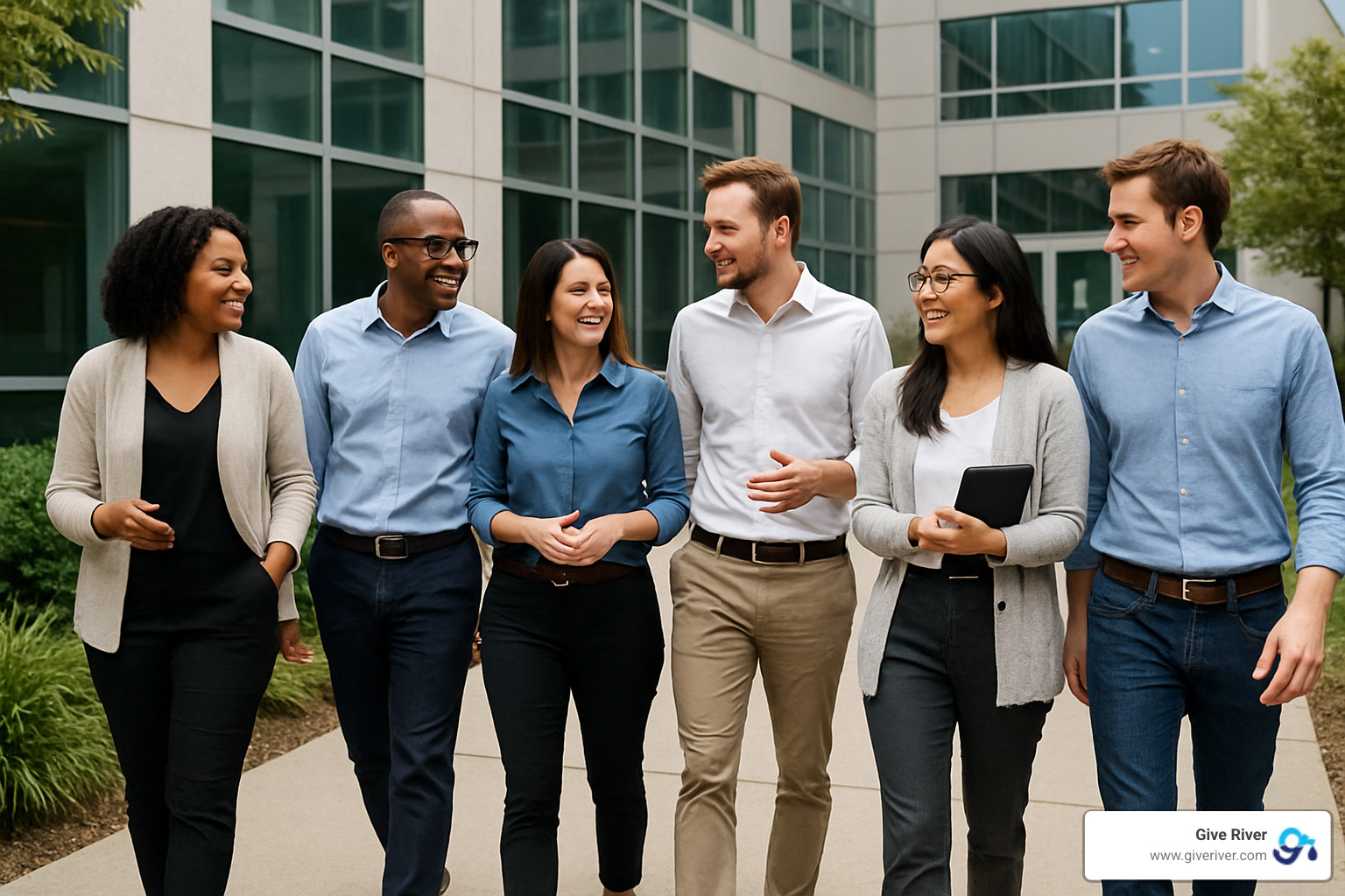 walking meeting with employees - wellness initiatives for the workplace