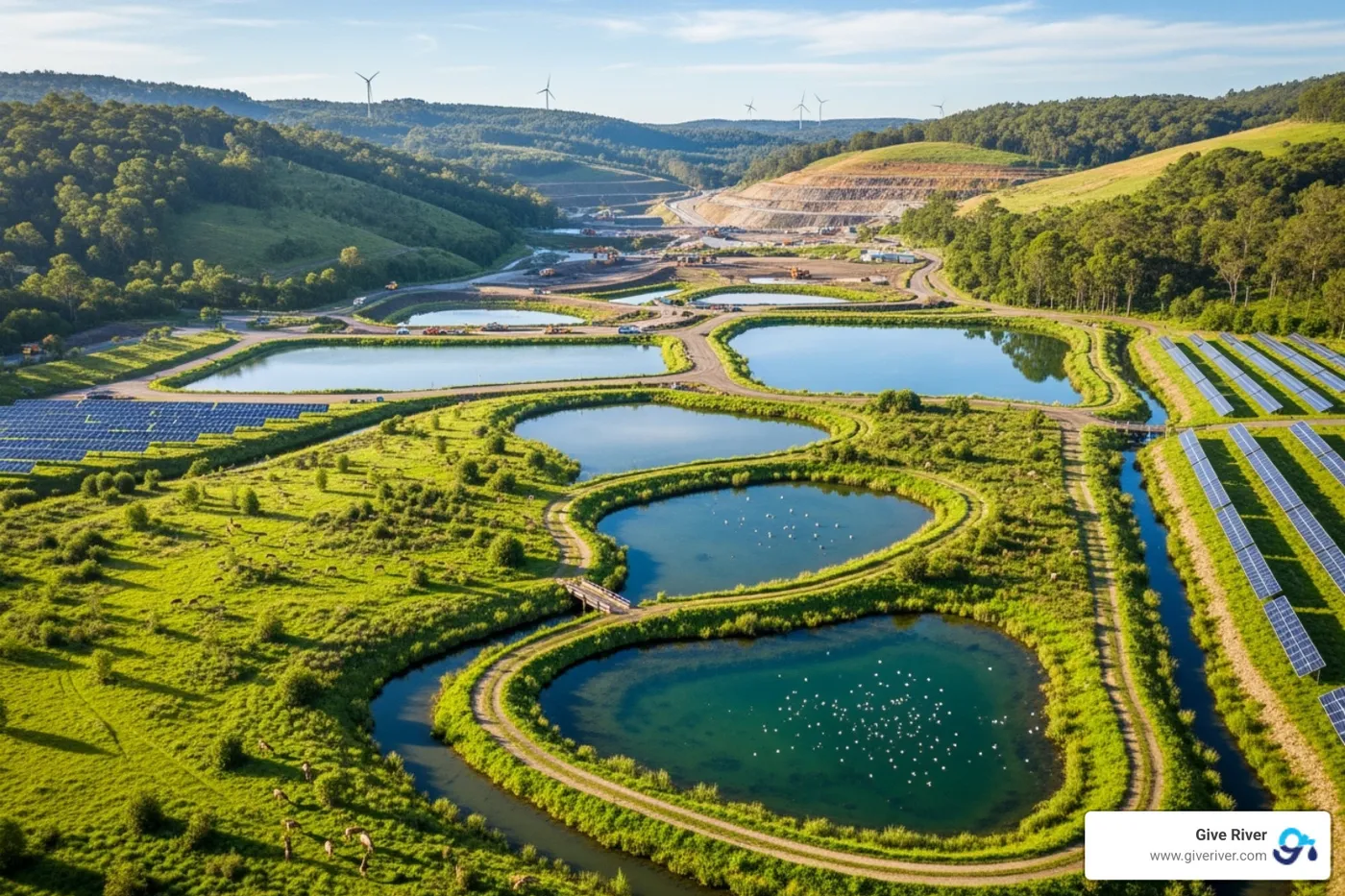 Sustainable mining operation with clean water and revegetated land - government csr initiatives