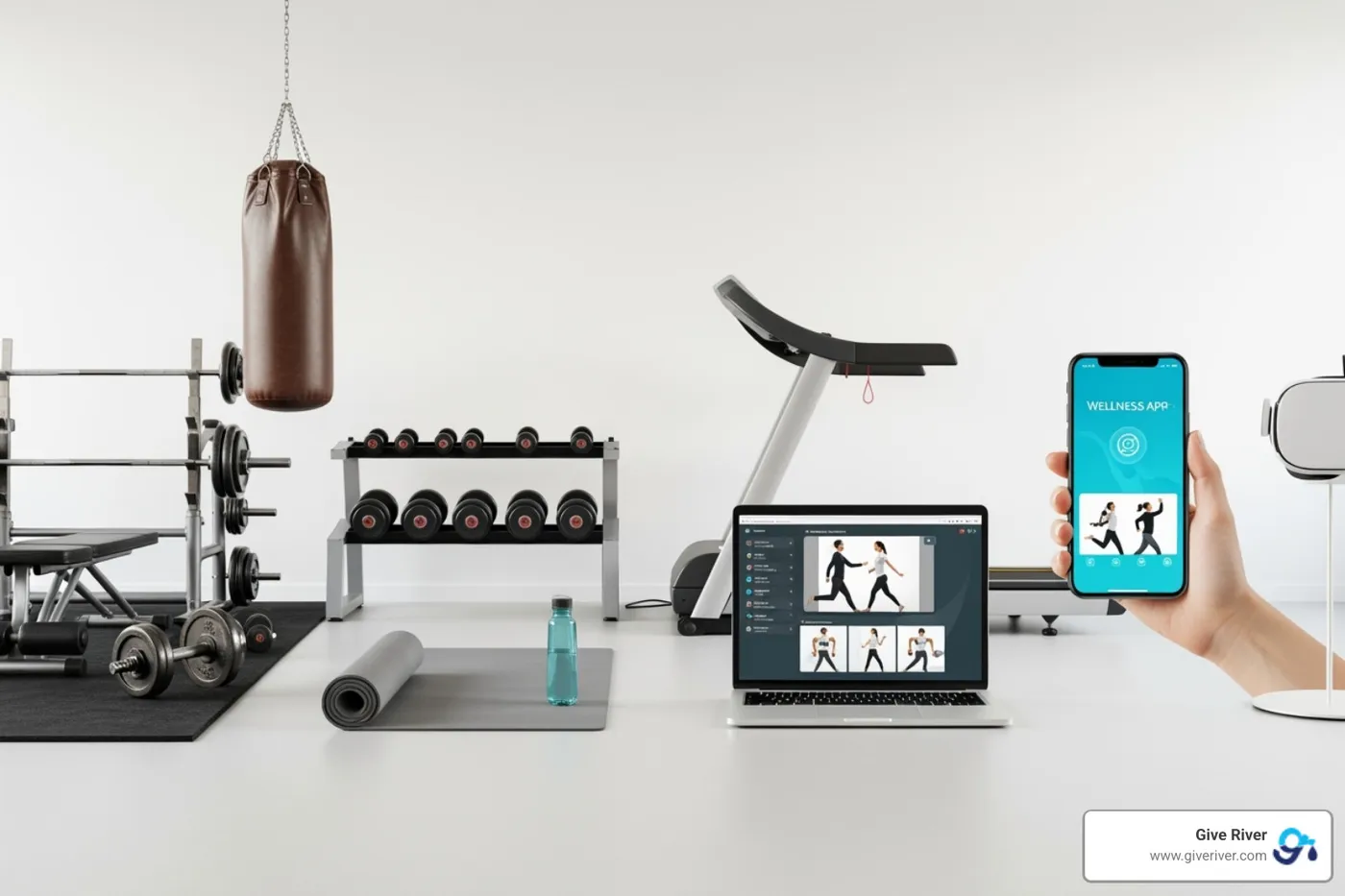 Image illustrating the evolution of wellness from gym memberships to integrated digital platforms - corporate wellness tools