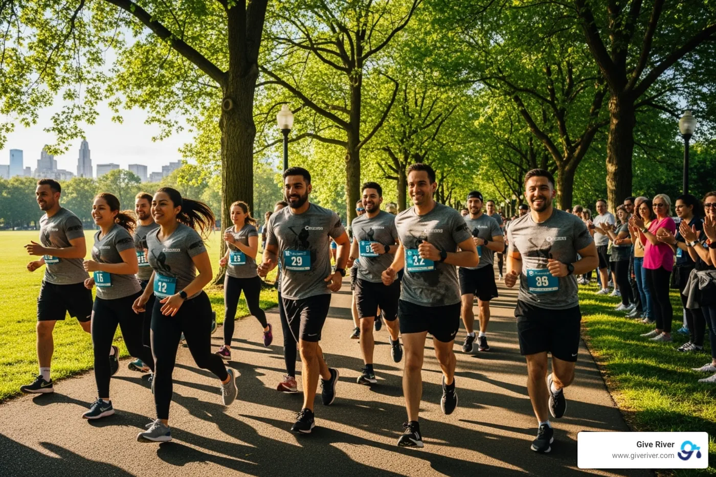 employees participating in a company-sponsored charity run - types of csr initiatives