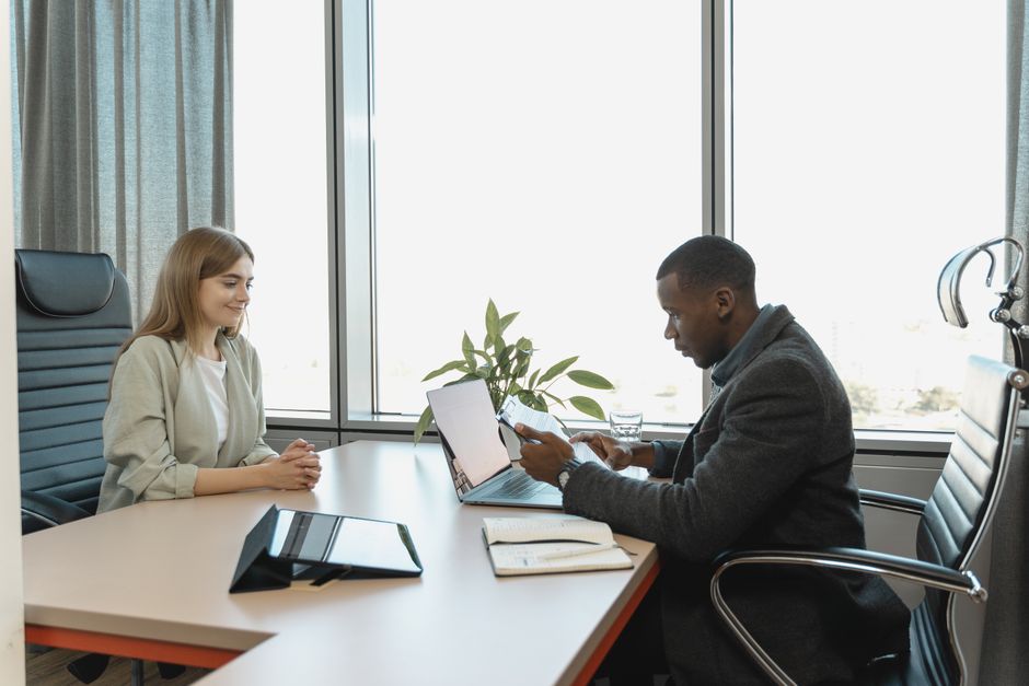 a job interview with a diverse panel and candidate - types of csr initiatives