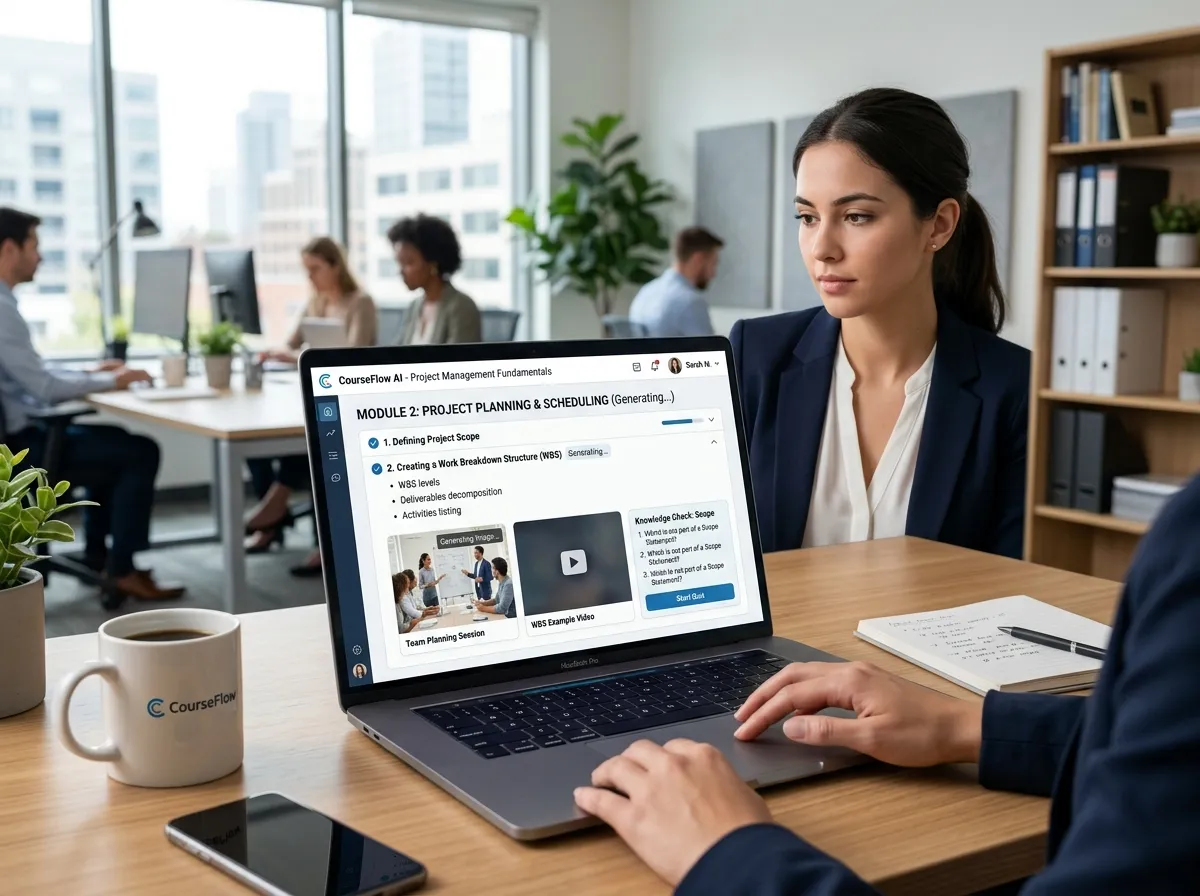 AI generating course outlines and multimedia content - course creating software